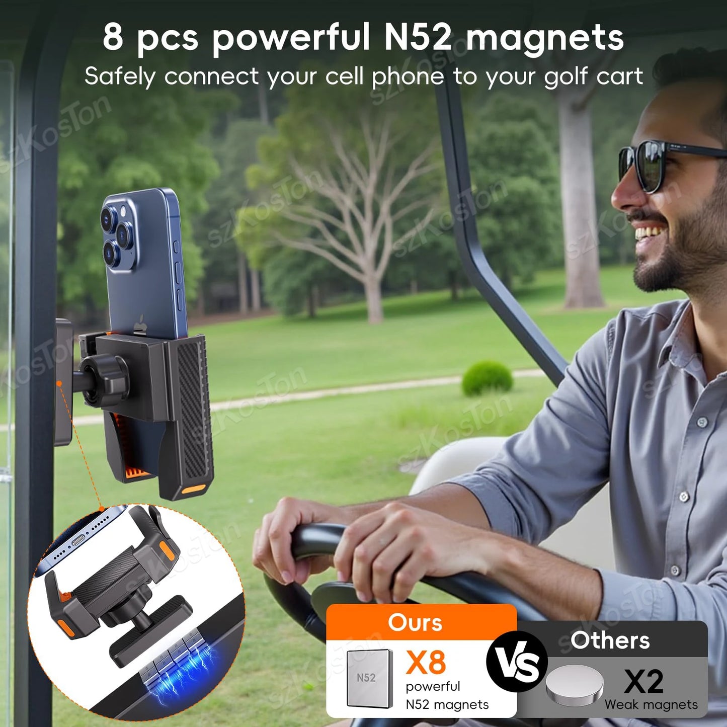 MagGrip Pro Golf Cart Phone Mount